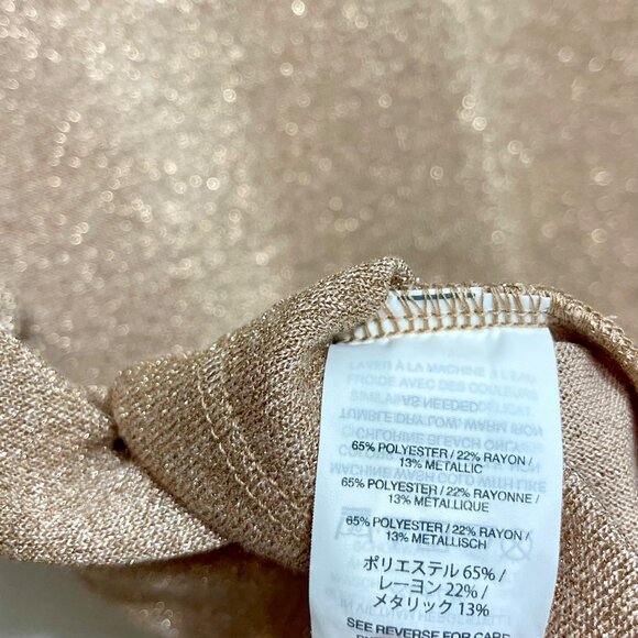 J.Crew Women's Metallic Knit Top With Flounce Sleeves in Rose Gold Size Small - Picture 6 of 7